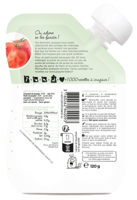 Popote Gourde La Tomate Bio Dès 4/6 Mois 120 g