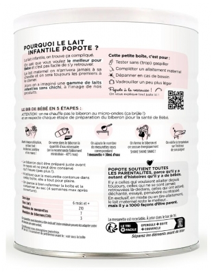 Popote Lait Infantile Le 2ème Âge de 6 à 12 Mois Bio 400 g