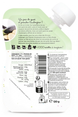Popote Gourde L'Aubergine Bio Dès 4/6 Mois 120 g