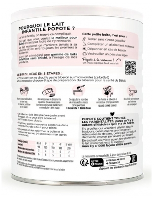 Popote Lait Infantile Le 1er Âge de 0 à 6 Mois Bio 400 g