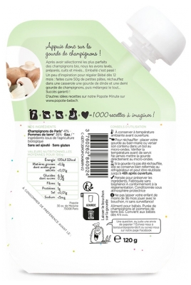 Popote Gourde Les Champignons Bio Dès 4/6 Mois 120 g