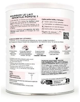 Popote Croissance Lait Infantile 3ème Âge de 10 Mois à 3 Ans Bio 400 g