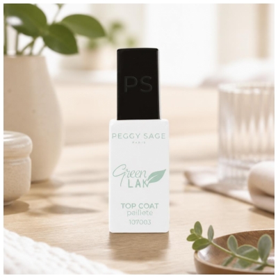 Peggy Sage Green Lak Top Coat à LED Pailleté 10 ML