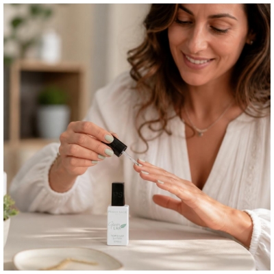 Peggy Sage Green Lak Top Coat à LED Pailleté 10 ML