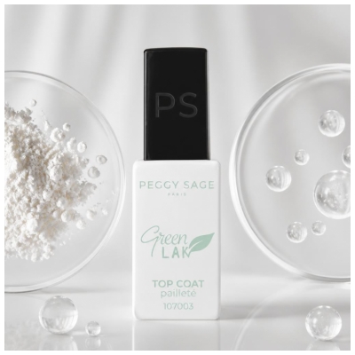 Peggy Sage Green Lak Top Coat à LED Pailleté 10 ML