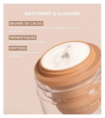 Peggy Sage Idealift Beauty Expert Face Crème Nuit Lift et Fermeté Peptides et Probiotiques 50 ml
