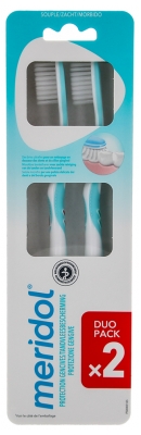 Meridol Brosse à Dents Gencives Fragiles Souple Duo - Couleur : Vert et Rouge