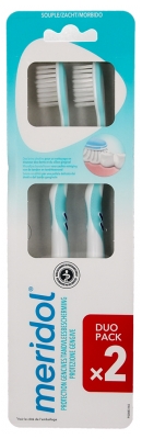Meridol Brosse à Dents Gencives Fragiles Souple Duo - Couleur : Bleu et Bleu