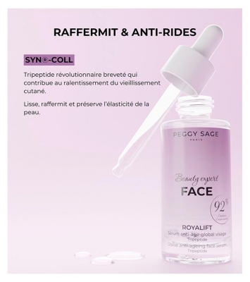 Peggy Sage Royalift Beauty Expert Face Sérum Anti-Âge Tripeptide 30 ml