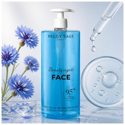 Peggy Sage Beauty Expert Face Lotion Douce Démaquillante pour les Yeux 1 Litre