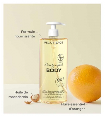 Peggy Sage Beauty Expert Body Huile de Modelage Corps Fleur d'Oranger 500 ml