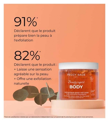 Peggy Sage Beauty Expert Body Authentique Savon Noir Corps 190 Grammes