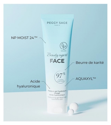 Peggy Sage Beauty Expert Face Masque Gel Hydratant Acide Hyaluronique 100 ml
