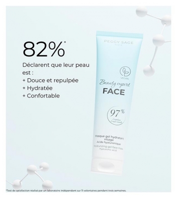 Peggy Sage Beauty Expert Face Masque Gel Hydratant Acide Hyaluronique 100 ml