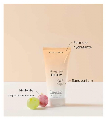 Peggy Sage Beauty Expert Body Crème de Modelage Visage et Corps Huile de Pépin de Raisin 200 ml