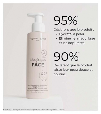Peggy Sage Beauty Expert Face Lait Démaquillant Onctueux Beurre de Karité 100 ml