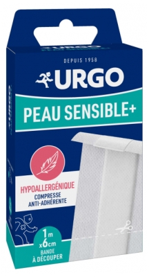 Urgo Peau Sensible + Bande Découper Anti Adhérente Hypoallergénique 6 CM x 1 M