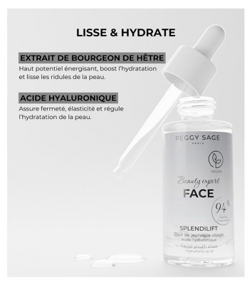 Peggy Sage Splendilift Beauty Expert Face Élixir de Jeunesse Acide Hyaluronique 15 ml