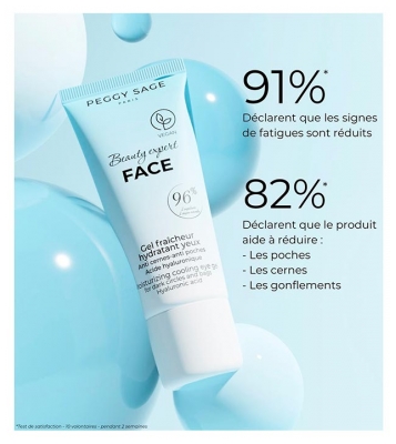 Peggy Sage Beauty Expert Face Gel Fraîcheur Hydratante Yeux Anti-Cernes et Anti-Poches 15 ml