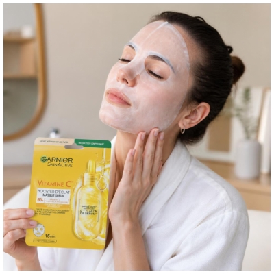 Garnier SkinActive Vitamin C Masque Tissu Sérum Booster Éclat 5 x 28 ML