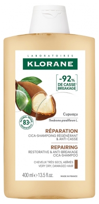Klorane Réparation Cica-Shampoing Régénrant au Cupuaçu 400 ml