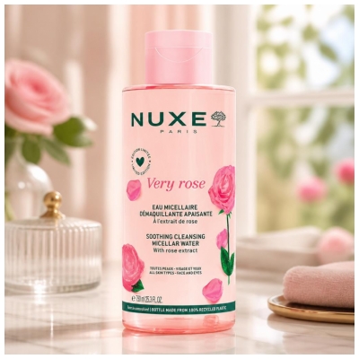 Nuxe Very rose Eau Micellaire Apaisante 3-en-1 Visage et Yeux 750 ml
