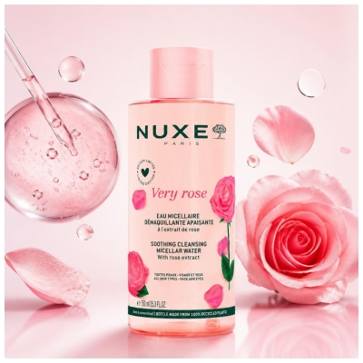 Nuxe Very rose Eau Micellaire Apaisante 3-en-1 Visage et Yeux 750 ml