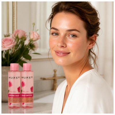 Nuxe Very rose Eau Micellaire Apaisante 3-en-1 Visage et Yeux Lot de 2 x 400 ml