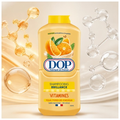 Dop Shampoing Brillance Vitamines pour Tous les Types de Cheveux 480 ml