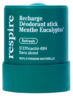 Respire Déodorant Stick Menthe Eucalyptus Recharge Bio 50 Grammes