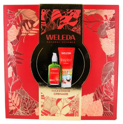 Weleda Huile Régénératrice à la Grenade 100 ML et Inspire Crème de Douche Éveil des Sens Grenade 200 ML