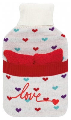Plic Care Bouillotte avec Housse Coeurs 2 L + Paire de Chaussettes
