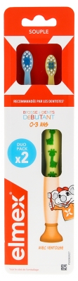 Elmex Brosse à Dents Enfant Souple 0-3 ans - Couleur : Bleu et Jaune