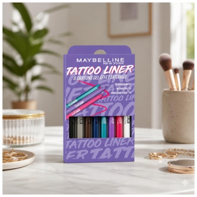 Maybelline New York Tattoo Liner EyeLiner Crayon Gel Taillable Coffret 8 x 1,3 g