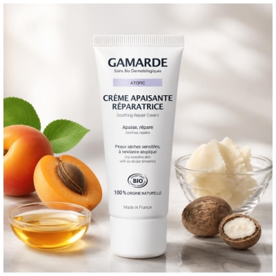 Gamarde Atopic Crème Apaisante Réparatrice Peaux Sèches Sensibles Bio 40 ml
