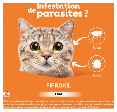 Clément Thékan Fiprokil Chat Étui de 4 Pipettes 0,5 ml