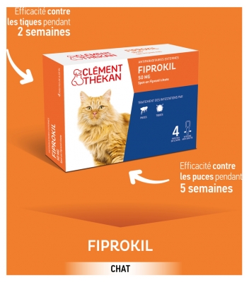 Clément Thékan Fiprokil Chat Étui de 4 Pipettes 0,5 ml