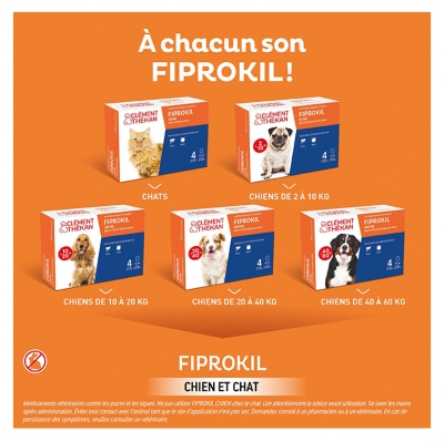 Clément Thékan Fiprokil Chat Étui de 4 Pipettes 0,5 ml
