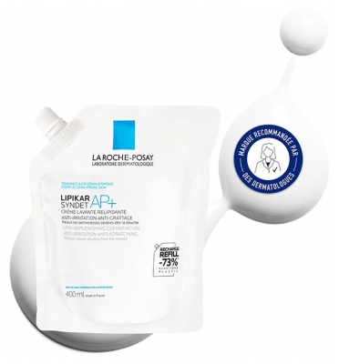 La Roche-Posay Lipikar Syndet Ap+ Crème Lavante Relipidante 400 ml + Éco-Recharge 400 ml