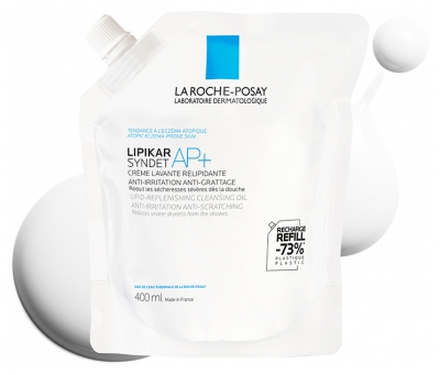 La Roche-Posay Lipikar Syndet Ap+ Crème Lavante Relipidante 400 ml + Éco-Recharge 400 ml
