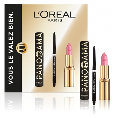L'Oréal Paris Coffret Cadeau Panorama Mascara 9,9 ml + Infaillible Grip 5 g + Color Riche Satin Rose Tendre 4,5 g