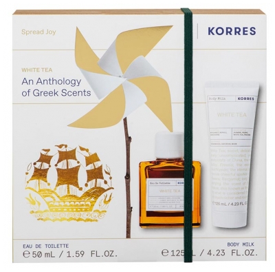 Korres Eau de Toilette White Tea Vaporisateur 50 ml + Lait Corps White Tea Tube 125 ml