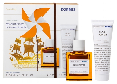 Korres Eau de Toilette Black Pepper Vaporisateur 50 ml + Baume Après Rasage Black Pepper Tube 125 ml
