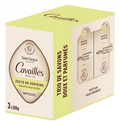 Cavaillès Savon Surgras Verveine Lot de 3 x 200 Grammes