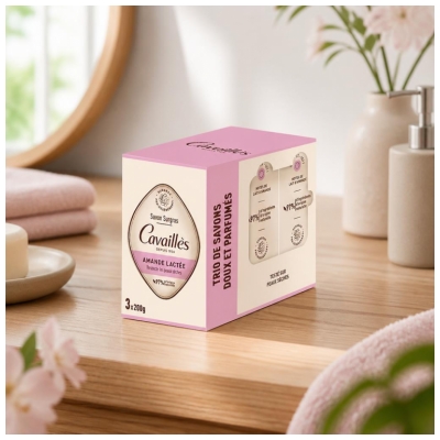 Cavaillès Savon Surgras Amande Lactée Peaux Sèches 3 x 200 gr