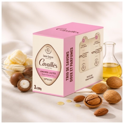 Cavaillès Savon Surgras Amande Lactée Peaux Sèches 3 x 200 gr