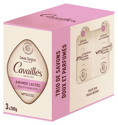 Cavaillès Savon Surgras Amande Lactée Peaux Sèches 3 x 200 gr