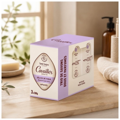 Cavaillès Savon Surgras Délice de Figue Peaux Sèches 3 x 200 gr