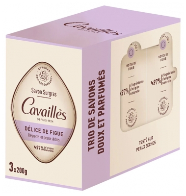Cavaillès Savon Surgras Délice de Figue Peaux Sèches 3 x 200 gr