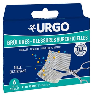 Urgo Brûlures & Blessures Superficielles Boîte de 6 Tulles Stériles